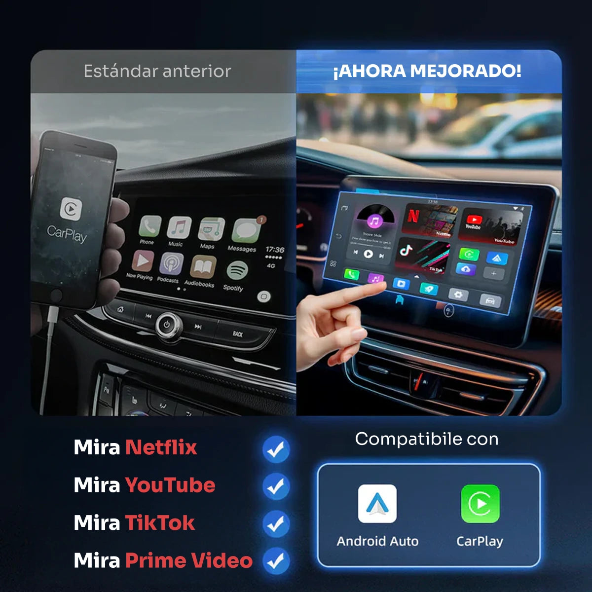 OttoCast 2025 - Netflix/ YouTube/Amazon Prime/TV/Apple Carplay/Android Auto