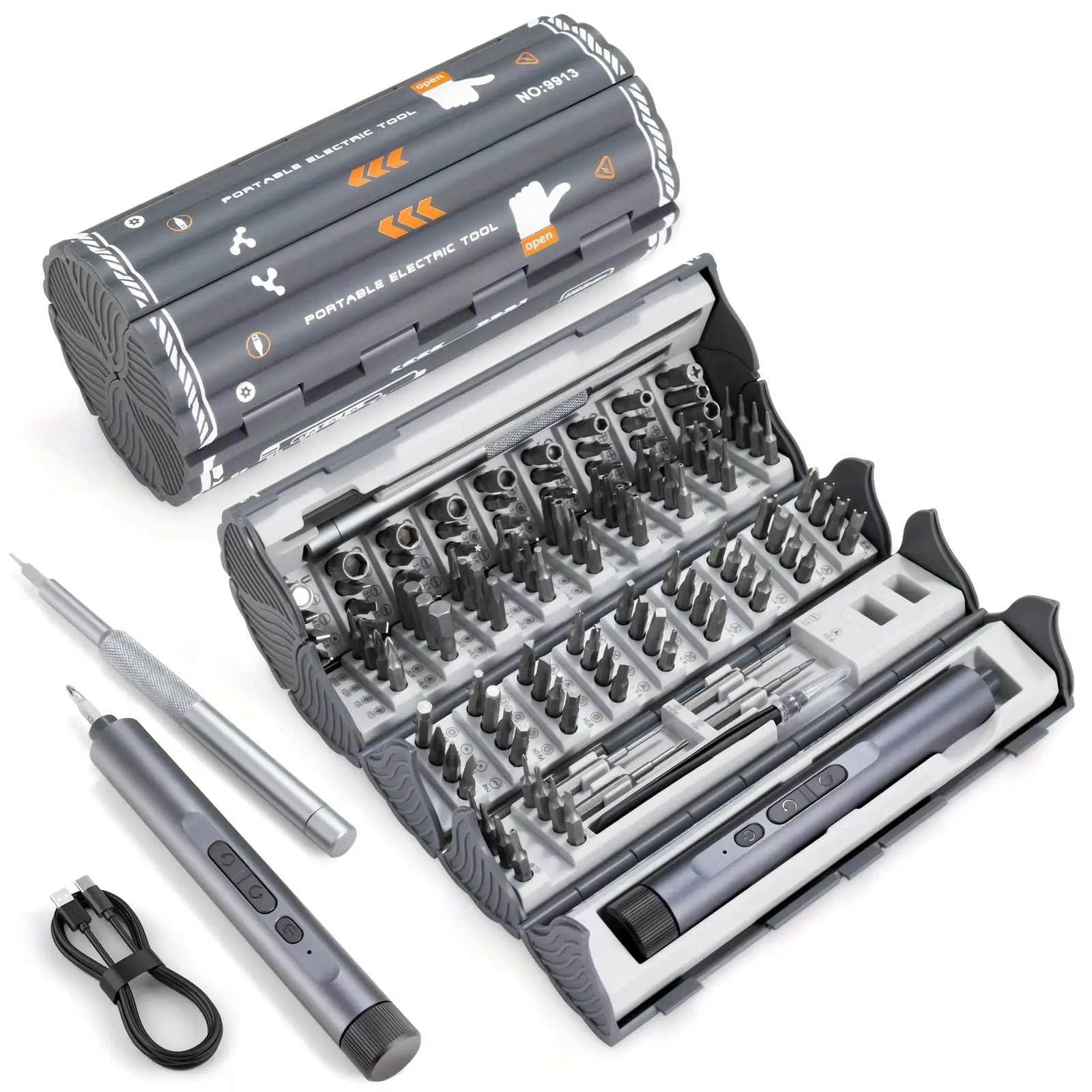 Kit Mega Key con Destornillador Eléctrico y Manual con 138 Piezas