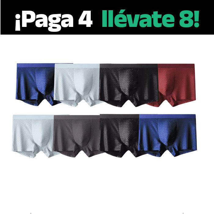 Compre 4 y Obtenga 8, Kit de Calzoncillos Bóxer Transpirables de Primera Calidad