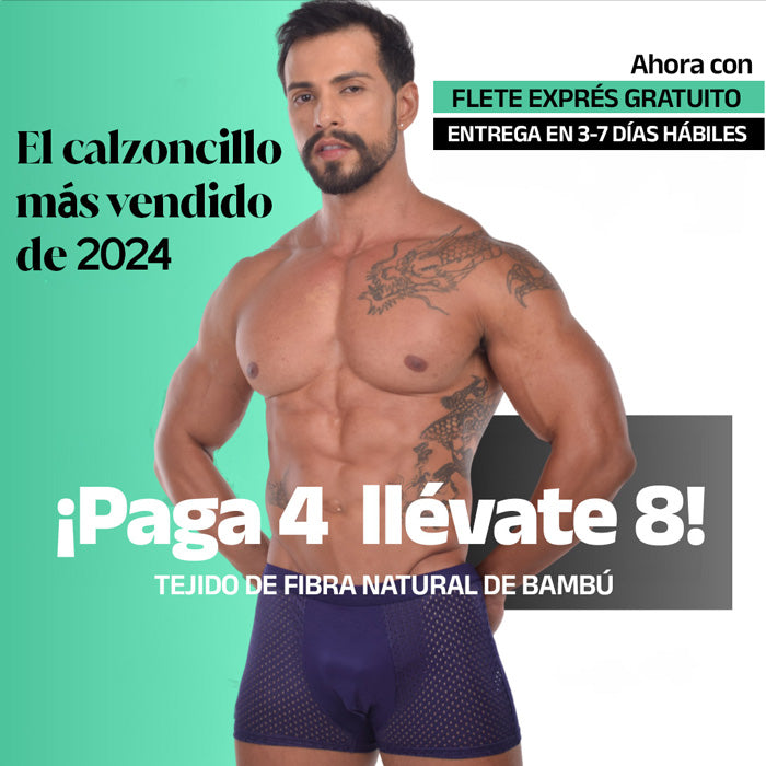 Compre 4 y Obtenga 8, Kit de Calzoncillos Bóxer Transpirables de Primera Calidad