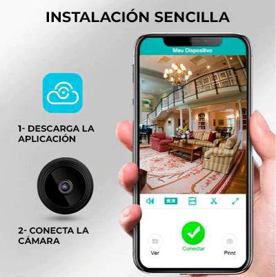 Cámara de seguridad con visión nocturna de alta definición.