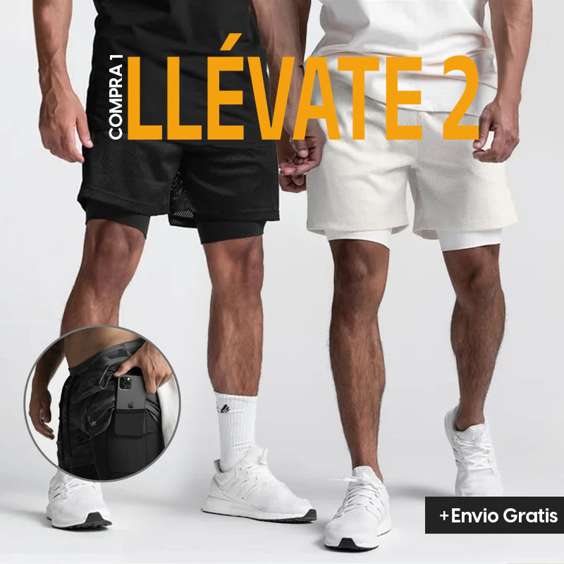 COMPRA 2 Y LLEVA 4 - Shorts 2 en 1 Doble Capa de Compresión