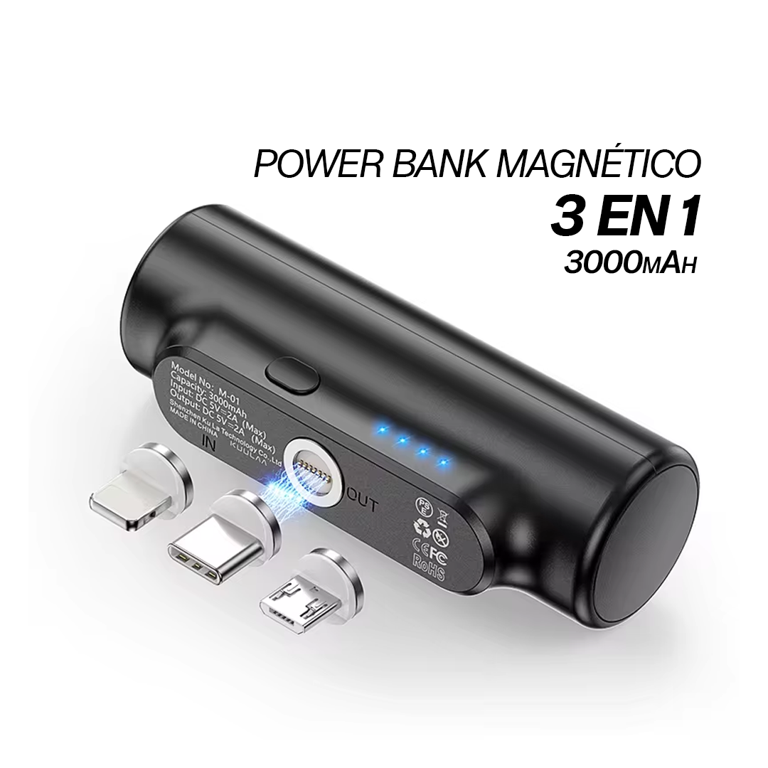 ByteBank Max - Mini Cargador Portátil Magnético 3 en 1